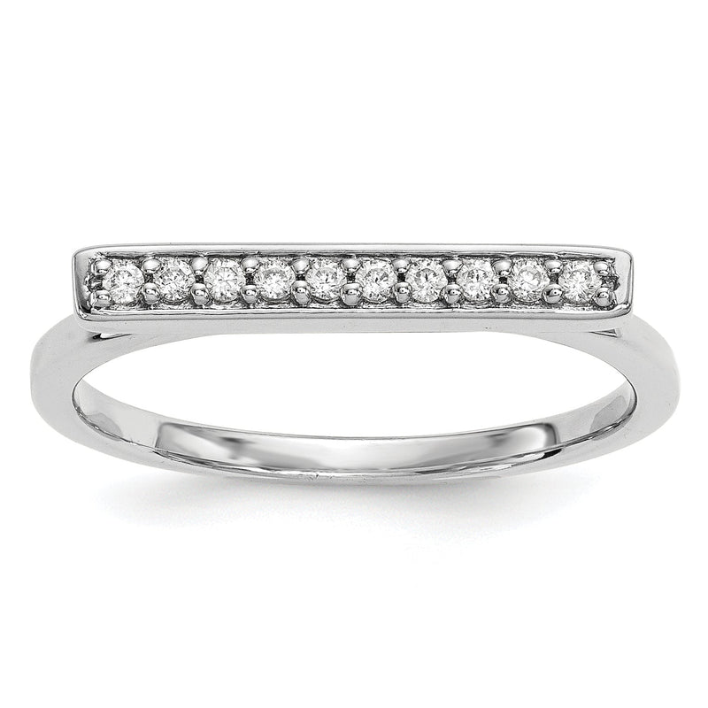 14K Weißgold Diamant-Bar-Ring