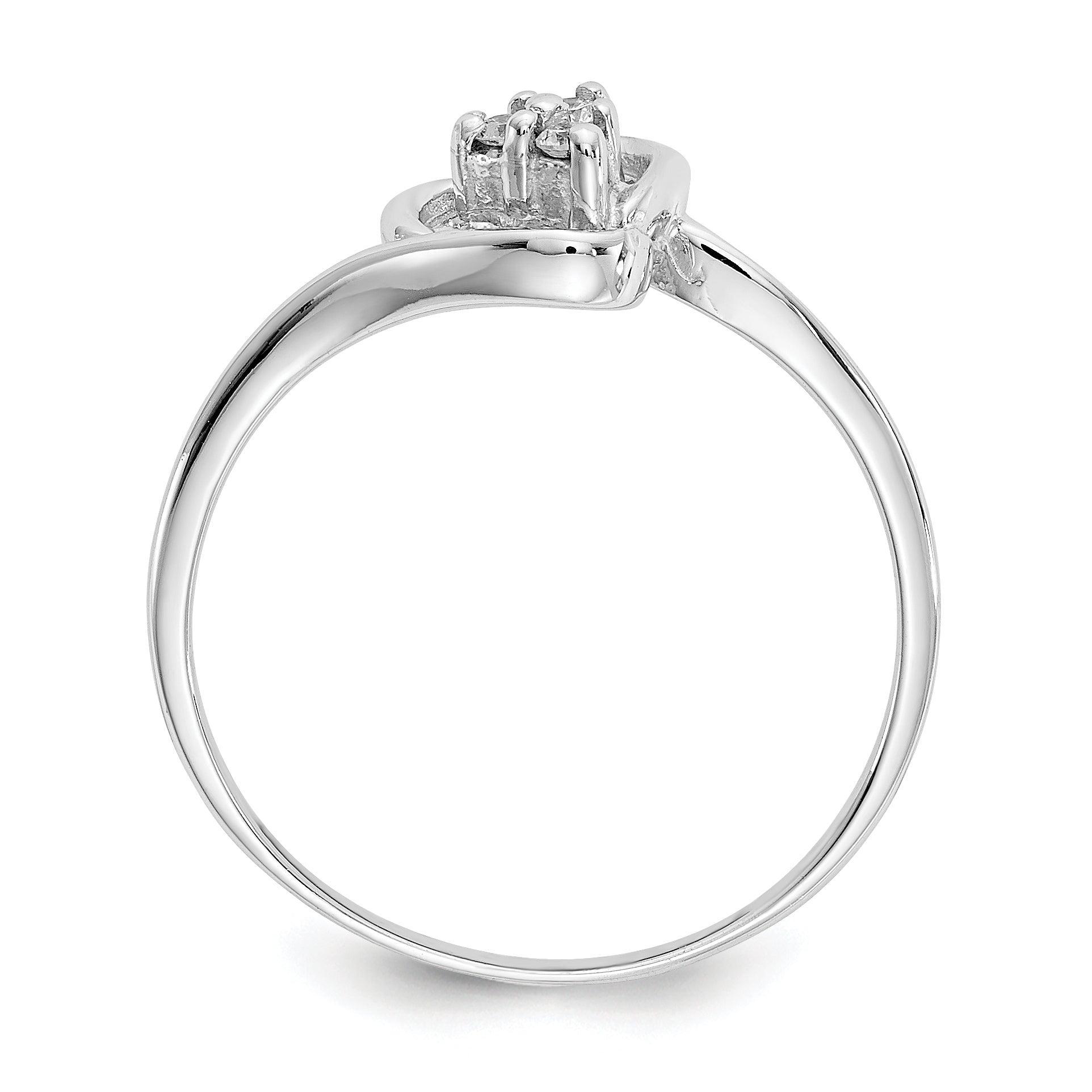 14K Weißgold VS Diamant-Herz-Ring