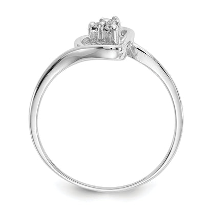 14K Weißgold VS Diamant-Herz-Ring