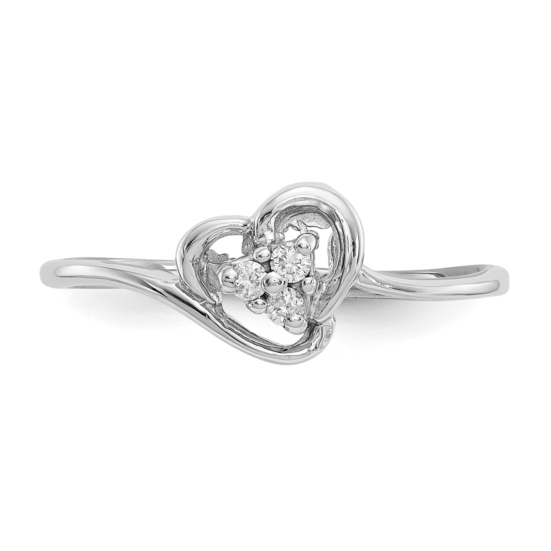 14K Weißgold VS Diamant-Herz-Ring