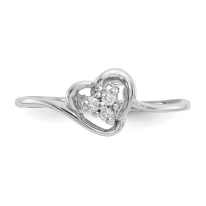 14K Weißgold VS Diamant-Herz-Ring