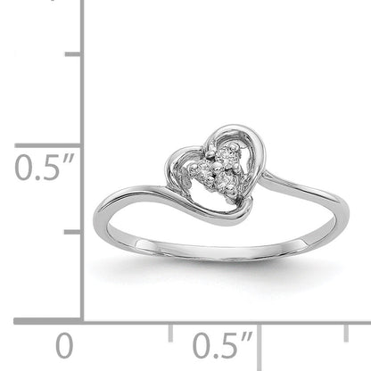 14K Weißgold VS Diamant-Herz-Ring