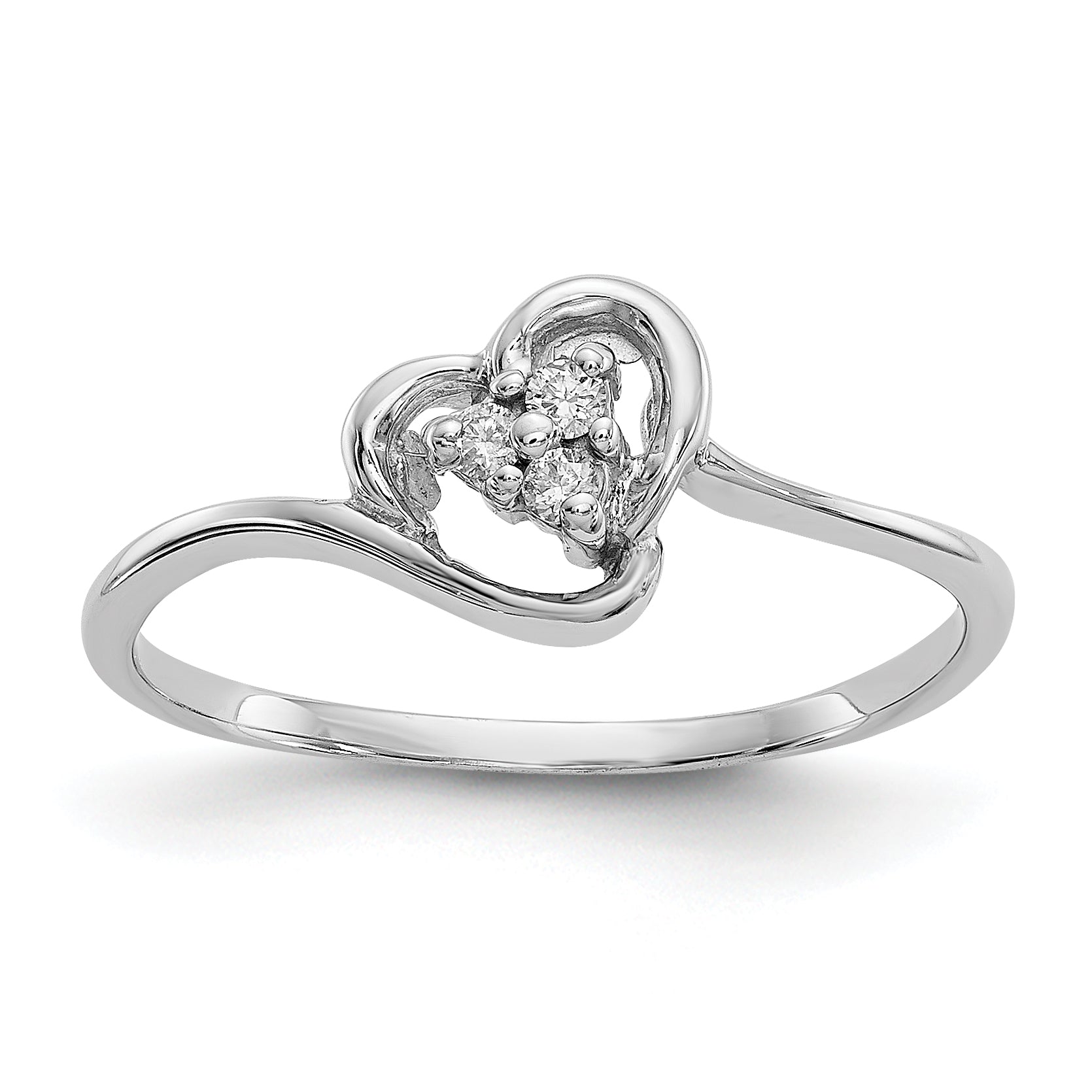 14K Weißgold VS Diamant-Herz-Ring