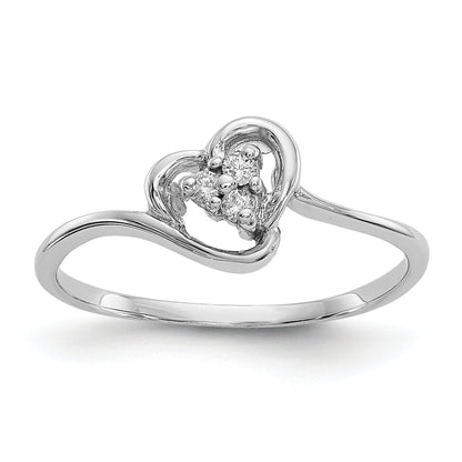 14K Weißgold VS Diamant-Herz-Ring