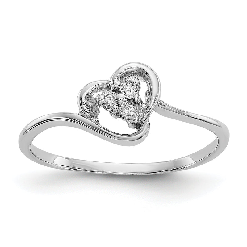 14K Weißgold VS Diamant-Herz-Ring