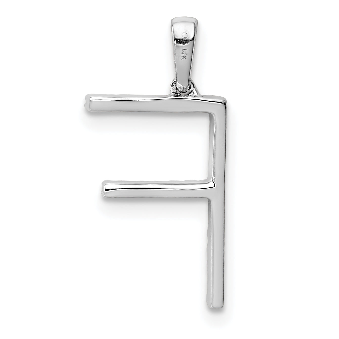 14K Weißgold Diamant-Anhänger mit Initiale „F“