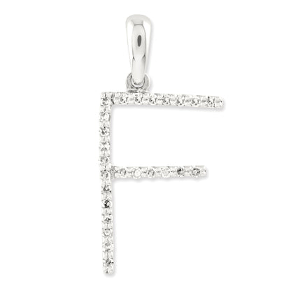 14K Weißgold Diamant-Anhänger mit Initiale „F“