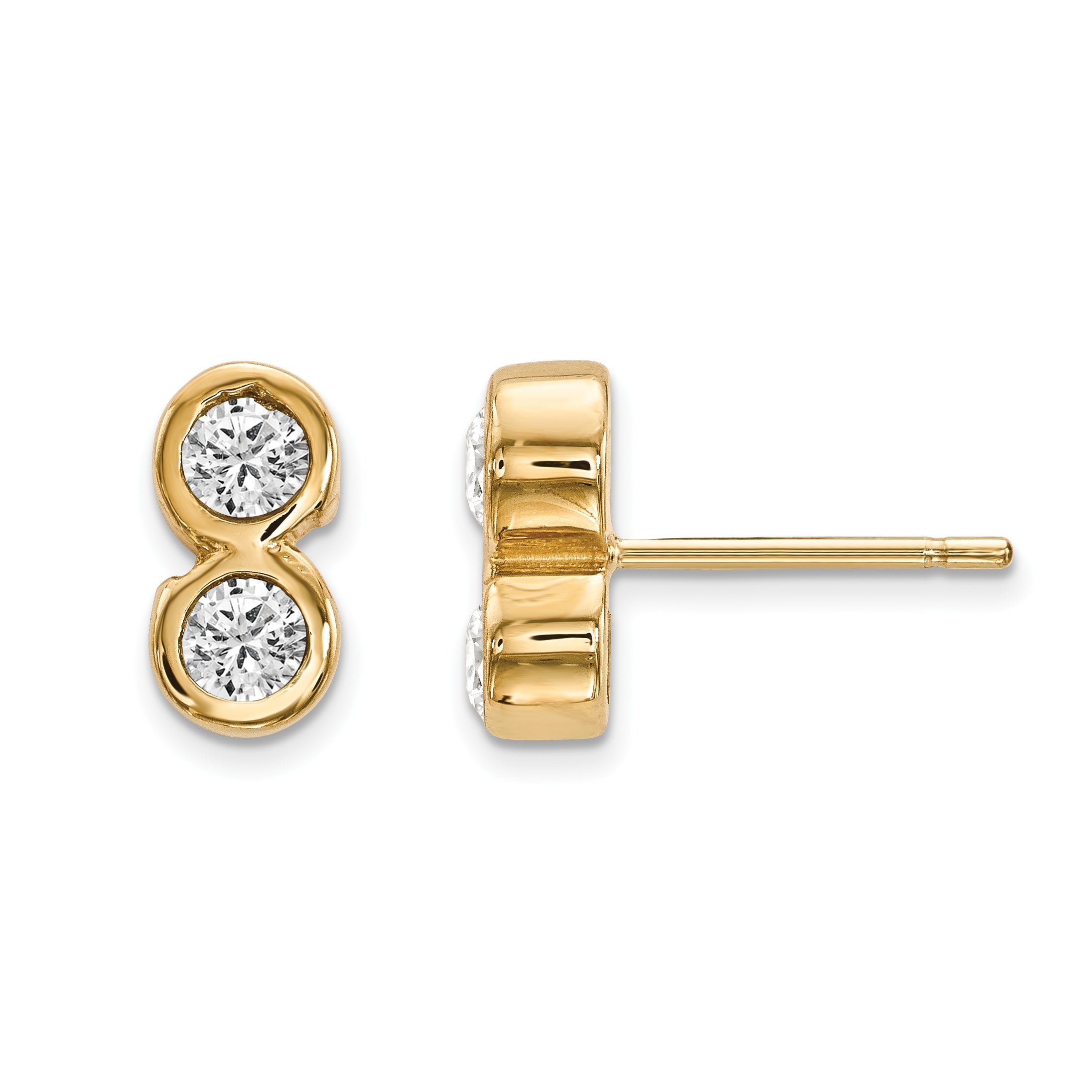 14 Karat Gelbgold Ohrringe mit 2 Diamanten