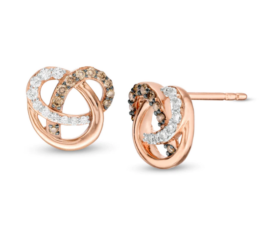 1/5 CT. T.W. Sekt und Wiriß DurchMeinnt Orseins Zucht OhrRinge in 14K Rose Gold