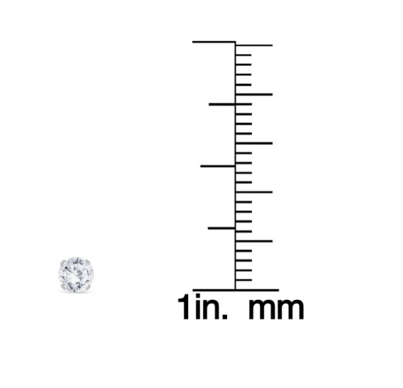 1/4 KARAT TW RUNDEN SOLITÄR REAL DURCHMESSERANT ZUCHT OHRRINGE IN .925 STERLING SILBER