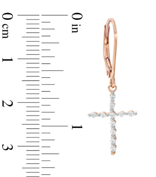 1/4 CT DurchMeinnt Kreuz Falleen OhrRinge 14K Gelb Wiriß Rose Gold CHristtiein Schmuck