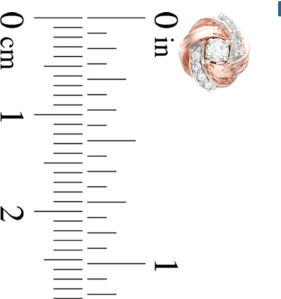 1/8 CT. T.W. Nbeiürlich DurchMeinnt Liesein Knichten Zucht OhrRinge in 14K Rose Gold