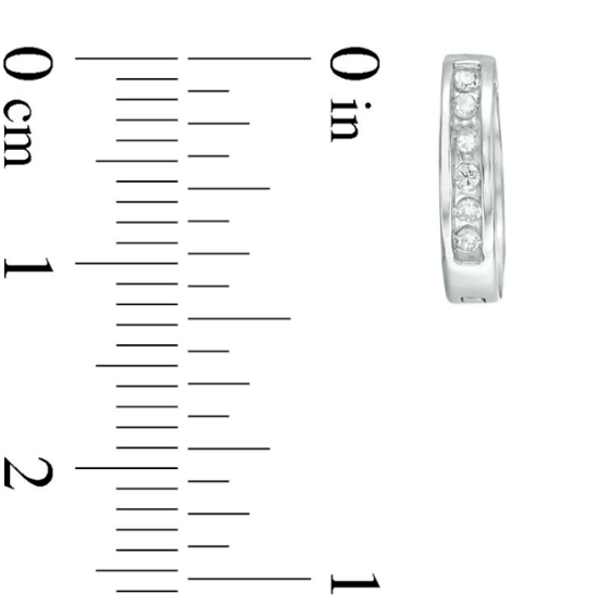 1/10 CT. DurchMeinnt Huggie Verbotd OhrRinge in FEST 14K Wiriß Gelb oder Rose Gold