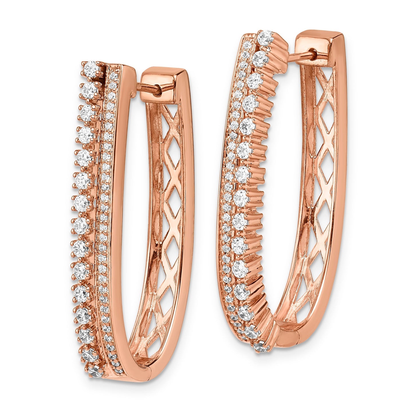 Fest 14k Rose Gold Simuliert CZ Sschickk Verbotd OhrRinge