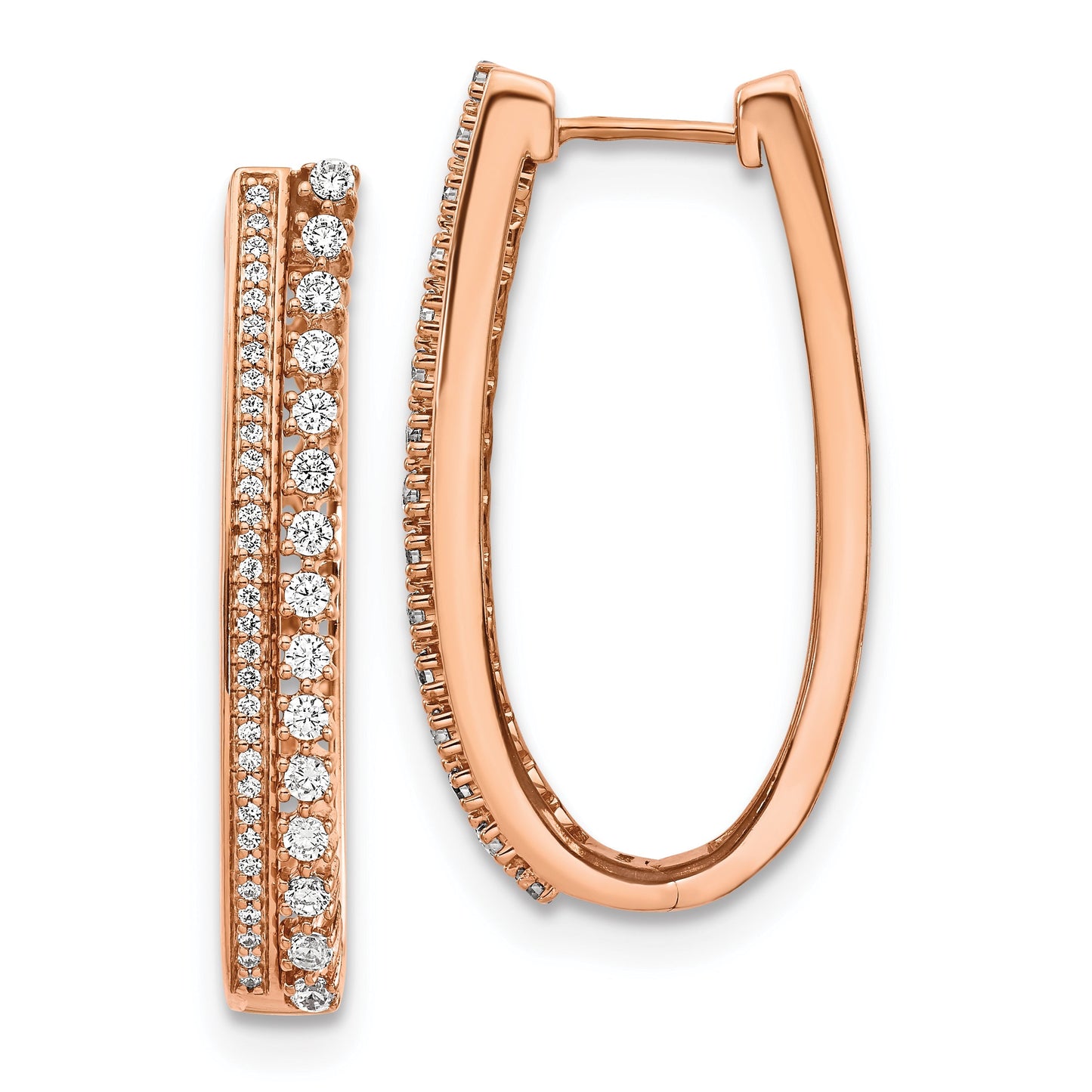 Fest 14k Rose Gold Simuliert CZ Sschickk Verbotd OhrRinge