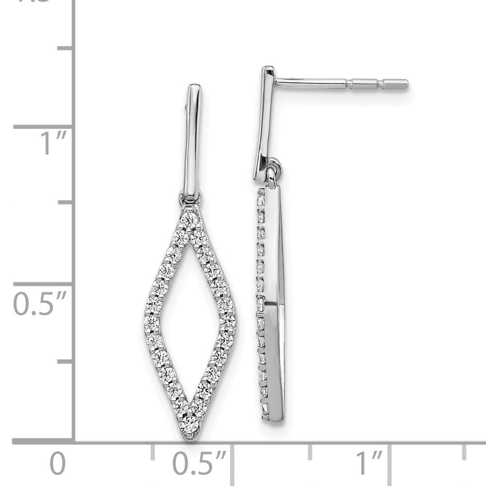 14k White Gold Real Diamond Fancy Dangle Earrings EM3936-050-WA