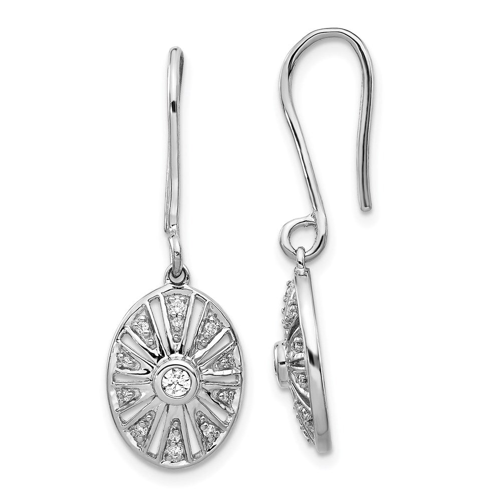 14k White Gold Real Diamond Vintage Earrings EM3948-020-WA