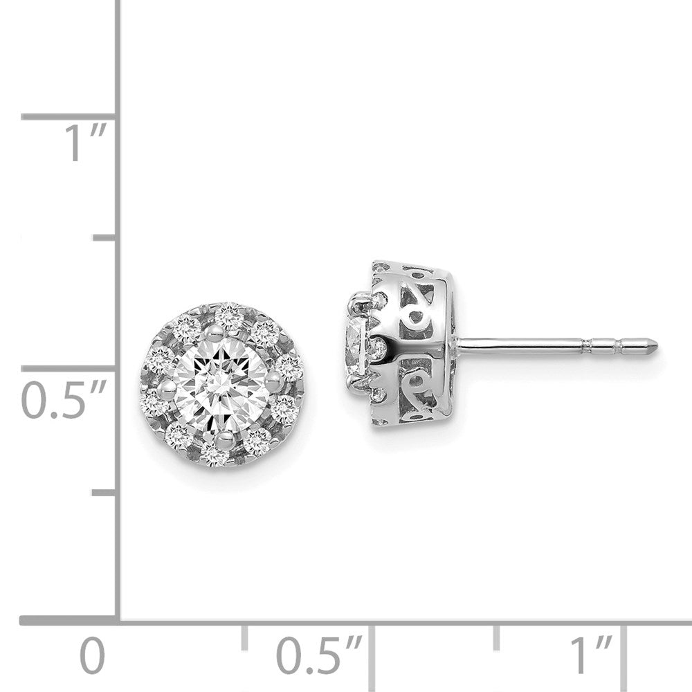 14k White Gold Real Diamond Semi-mount Stud Earrings EM5483-025-WA