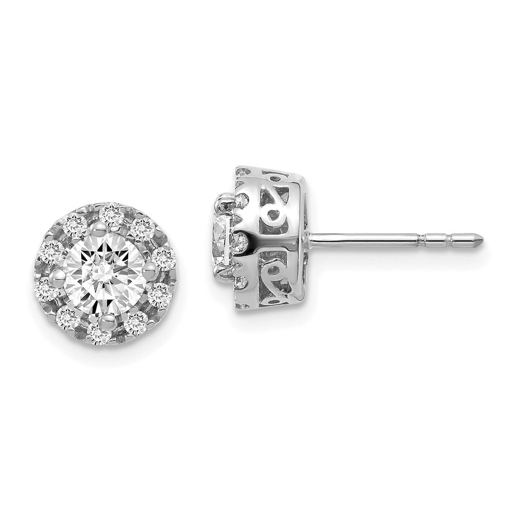 14k White Gold Real Diamond Semi-mount Stud Earrings EM5483-025-WA