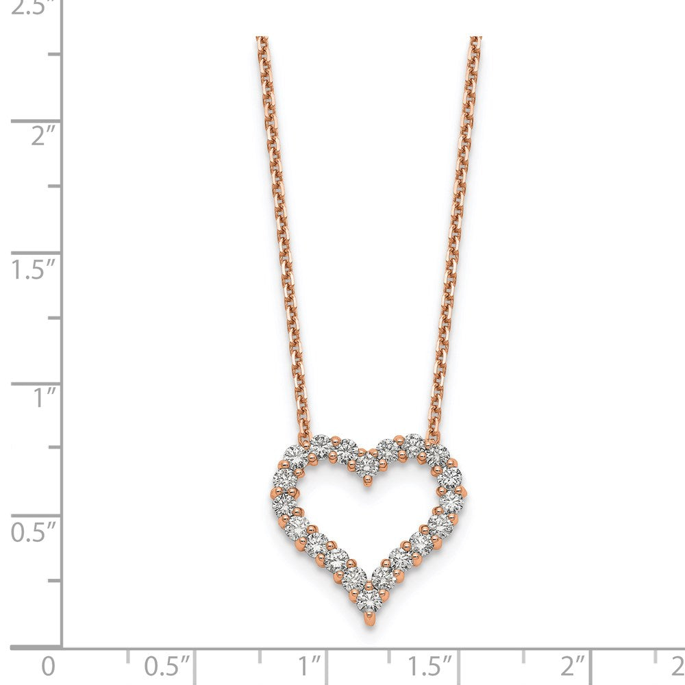 14k rose gold heart pendant with chain pm1001 100 ra