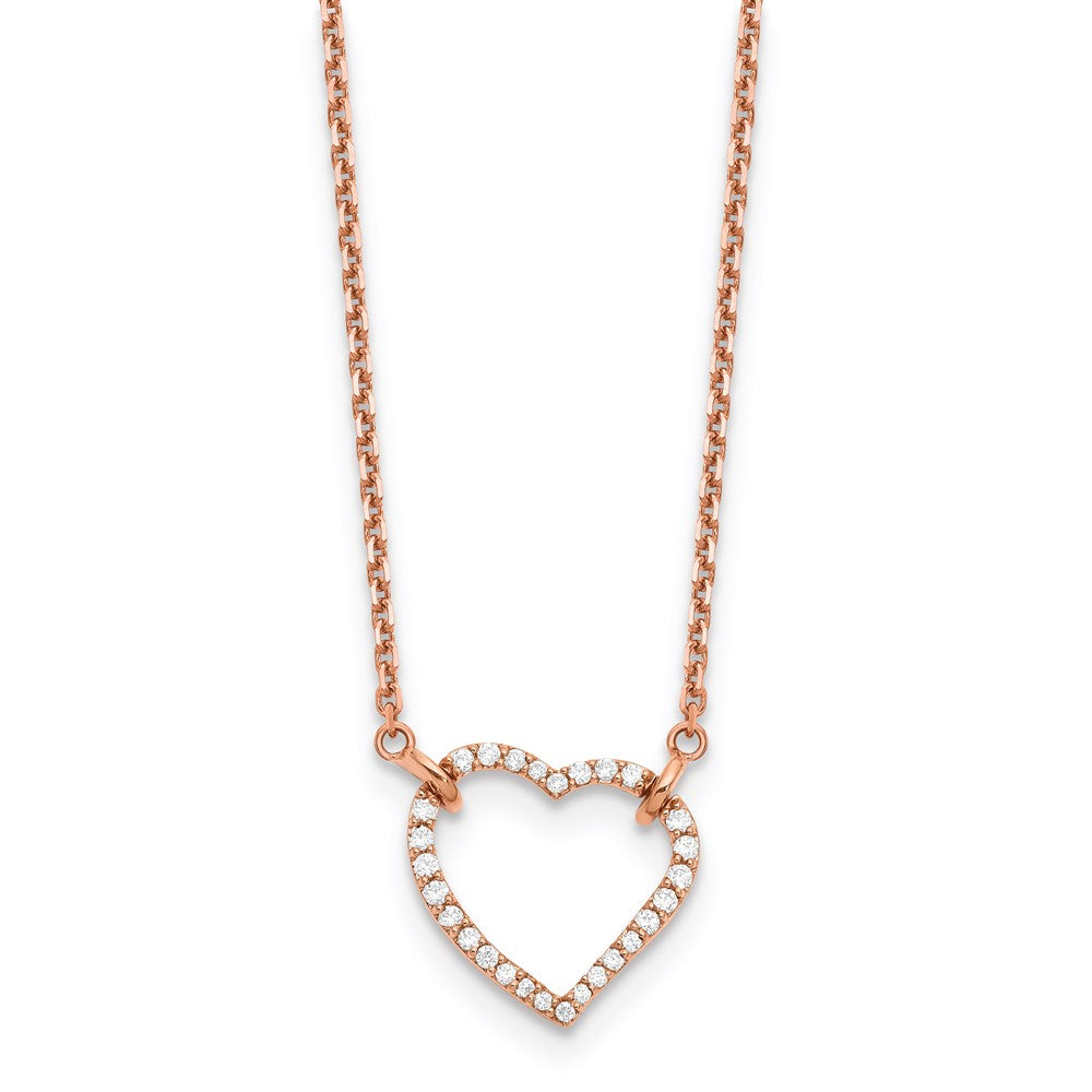 14k rose gold real diamond heart necklace pm1006 020 ra 18