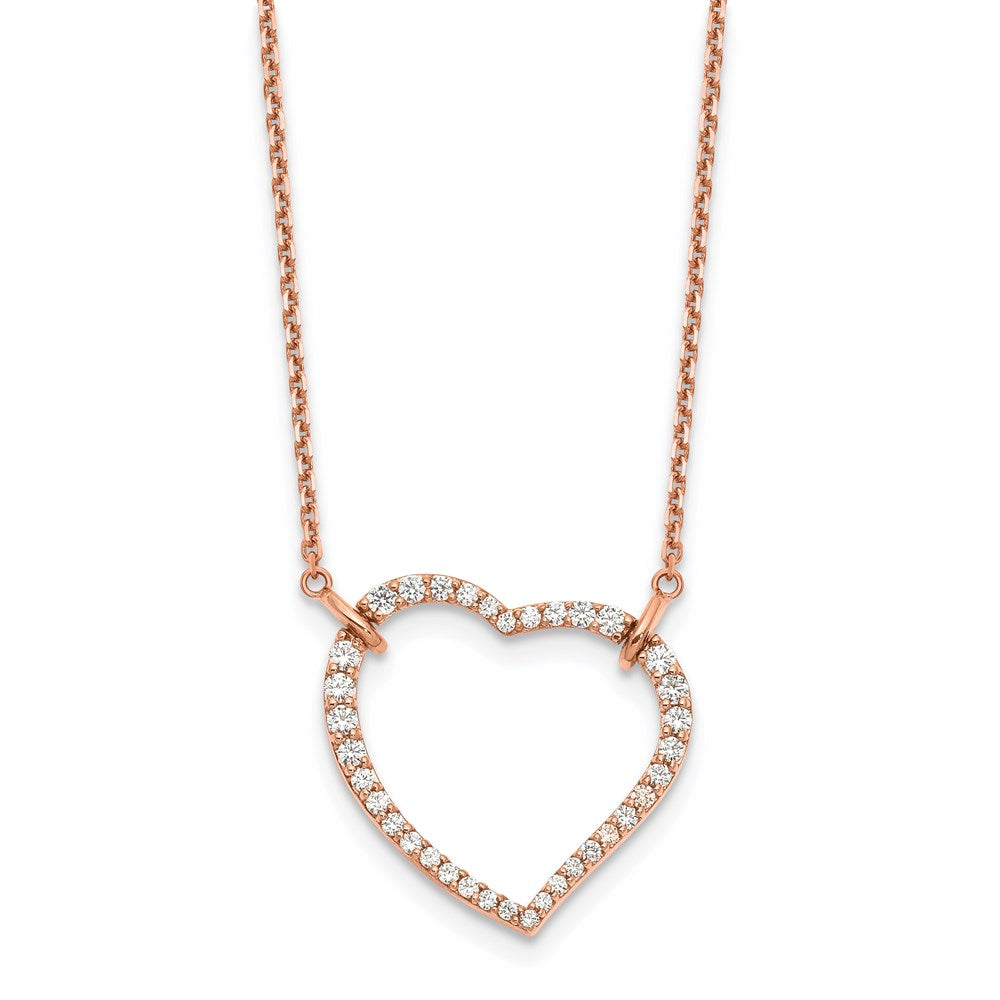 14k rose gold real diamond necklace pm1006 070 ra 18