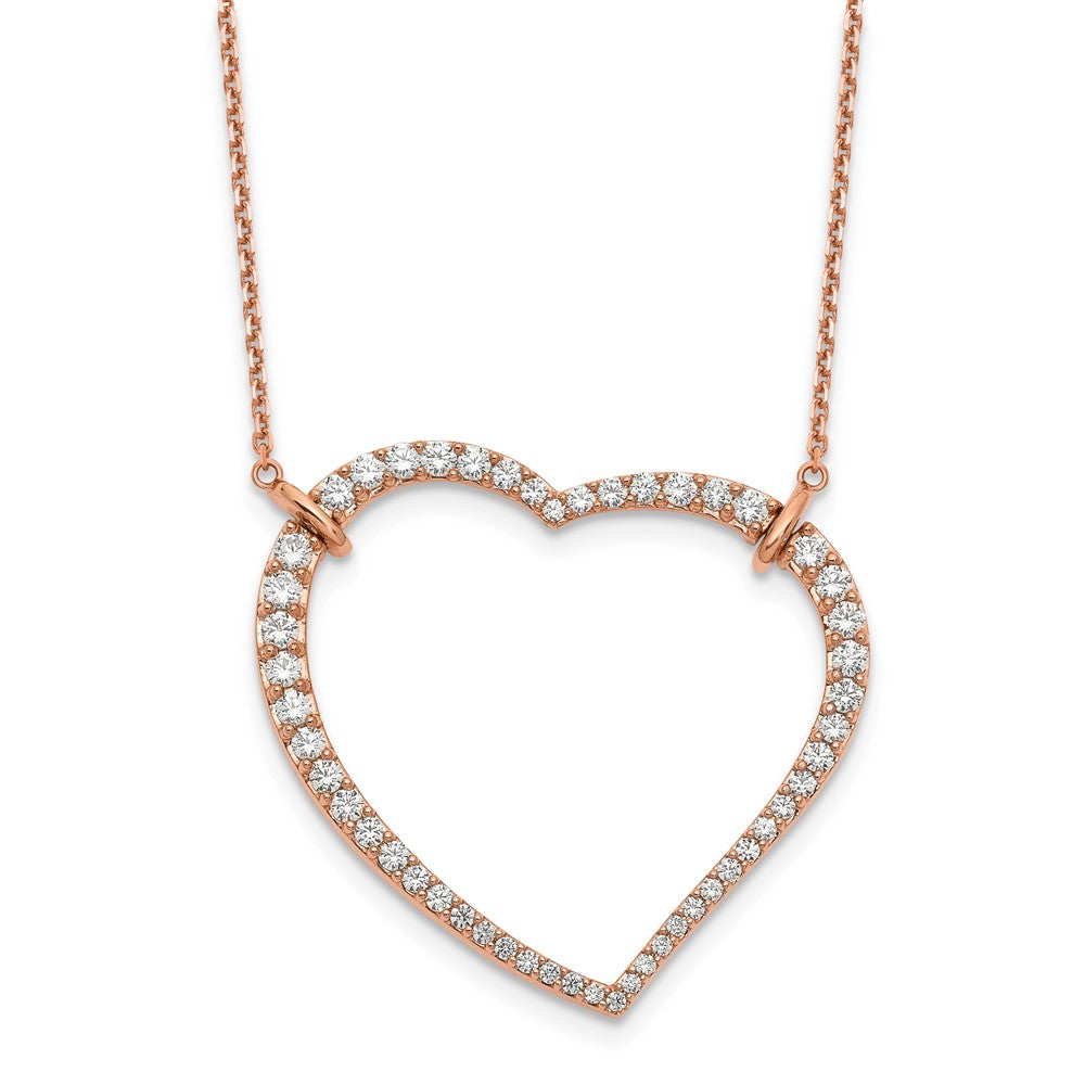 14k rose gold heart pendant with chain pm1006 185 ra 18