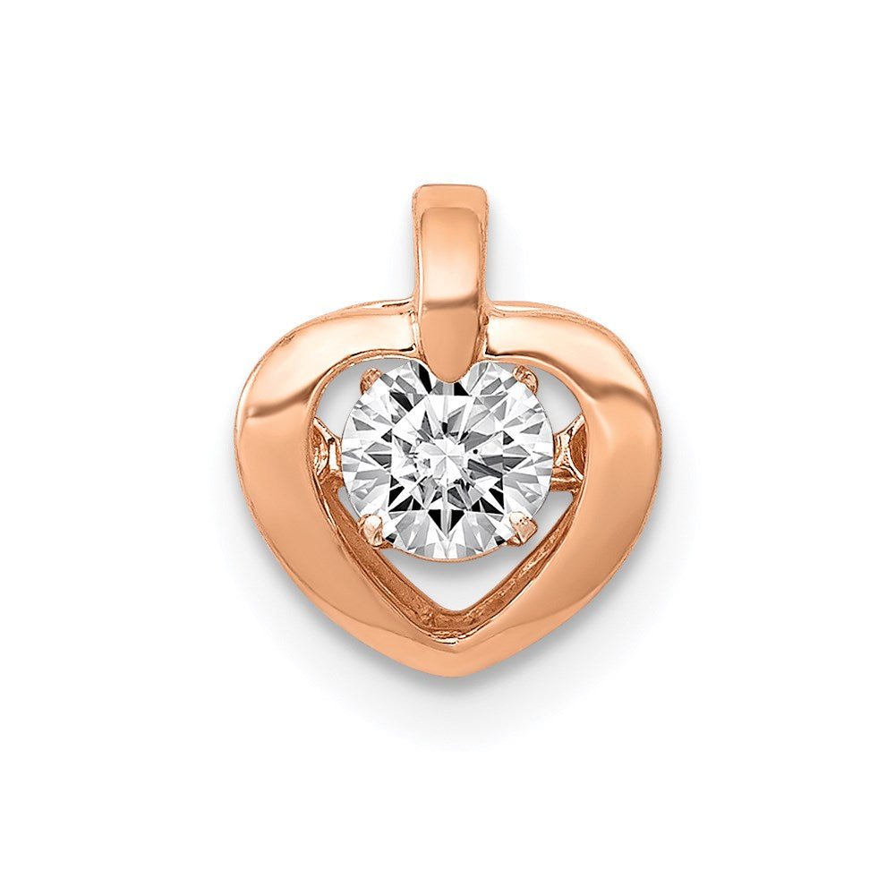 14k rose gold 1 4ct vibrant real diamond heart pendant pm4833 025 ra