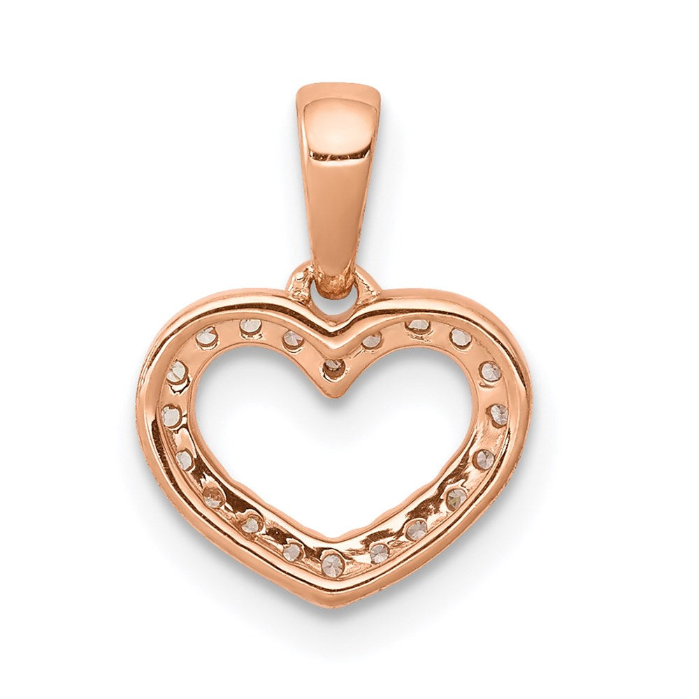 14k rose gold 03ct real diamond heart pendant pm4856 003 ra