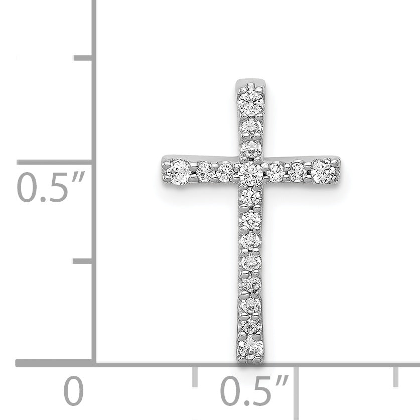 Fest 14k Wiriß Gold 1/5kt. Simuliert CZ Lbeiein Kreuz Kette Gleesen