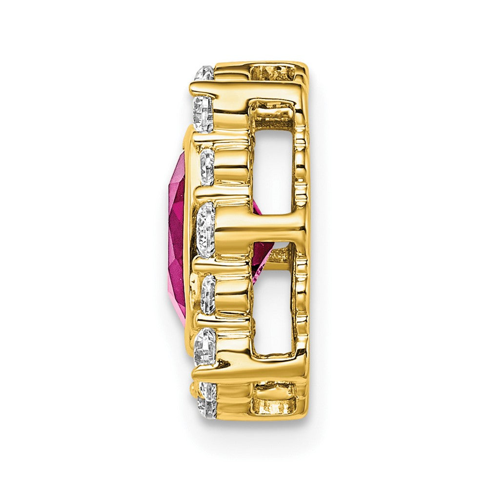 14k yellow gold lab grown real diamond si1 si2 g h i lab crtd pnk sapph square pend pm7986 cps 051 ylg