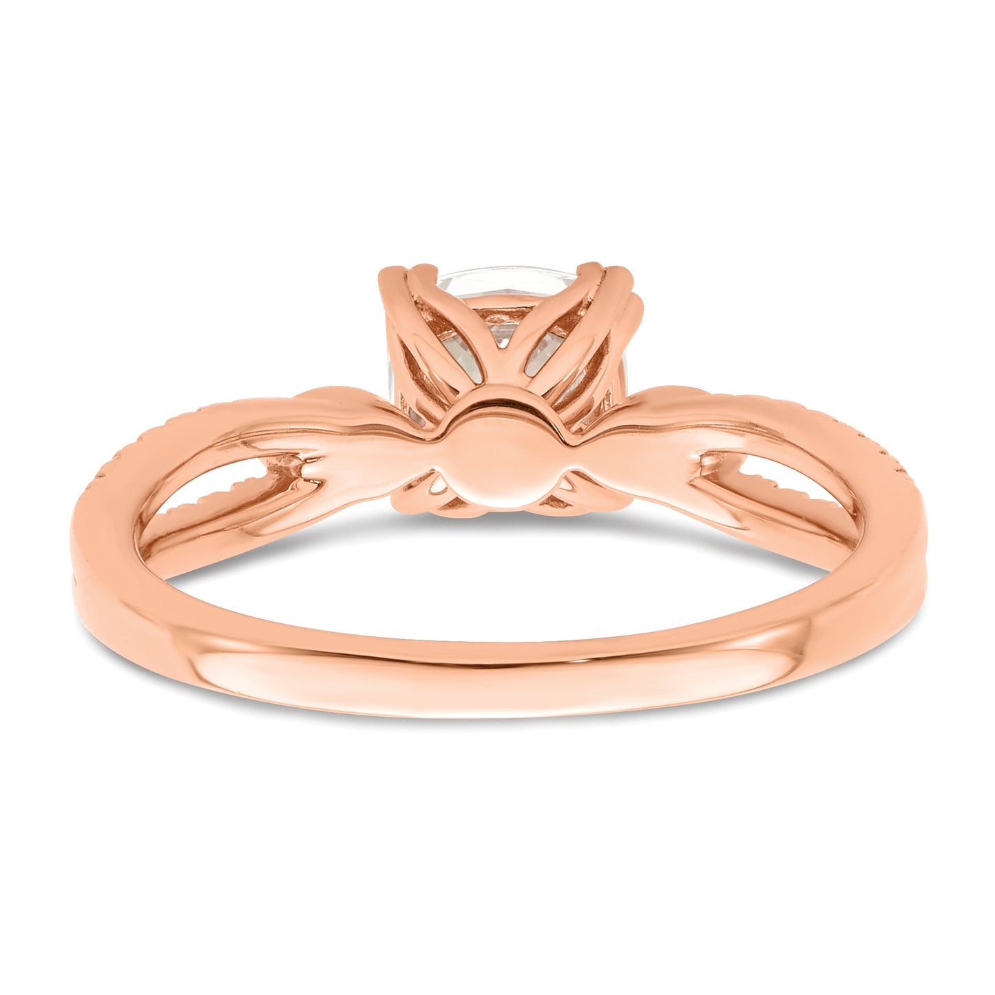 1.00kt. CZ Fest Real 14k Rose Polieren 1kt Kistsen Engagierenment Durchm Ring