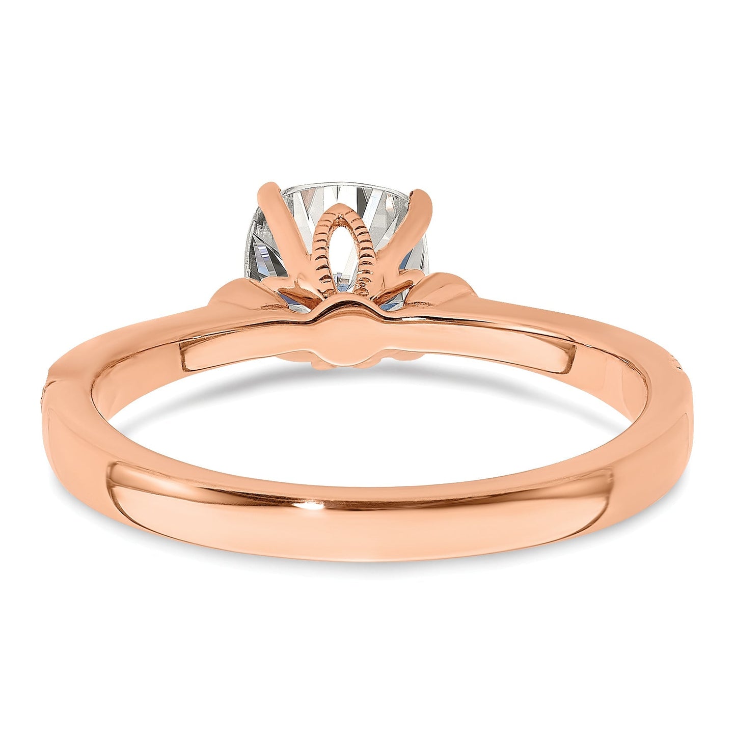 1.00kt. CZ Fest Real 14k Rose Polieren 1kt Kistsen Engagierenment Durchm Ring