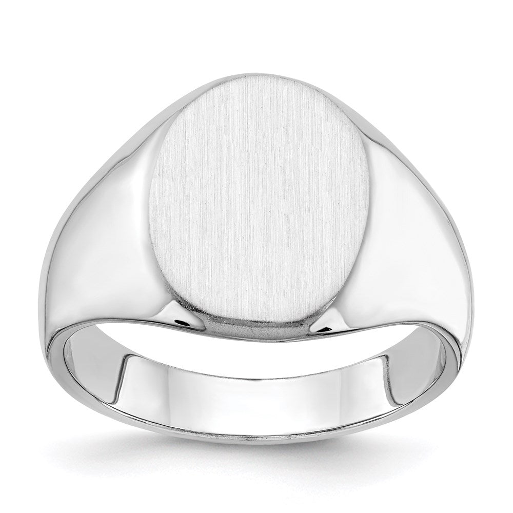 14k white gold 15 0x11 5mm closed back mens signet ring rs534