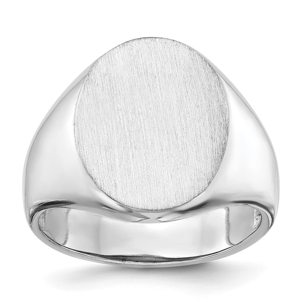 14k white gold 18 0x14 5mm open back mens signet ring rs545