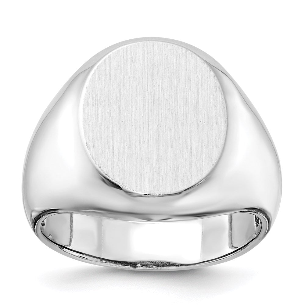 14k white gold 16 0x13 0mm open back mens signet ring rs553