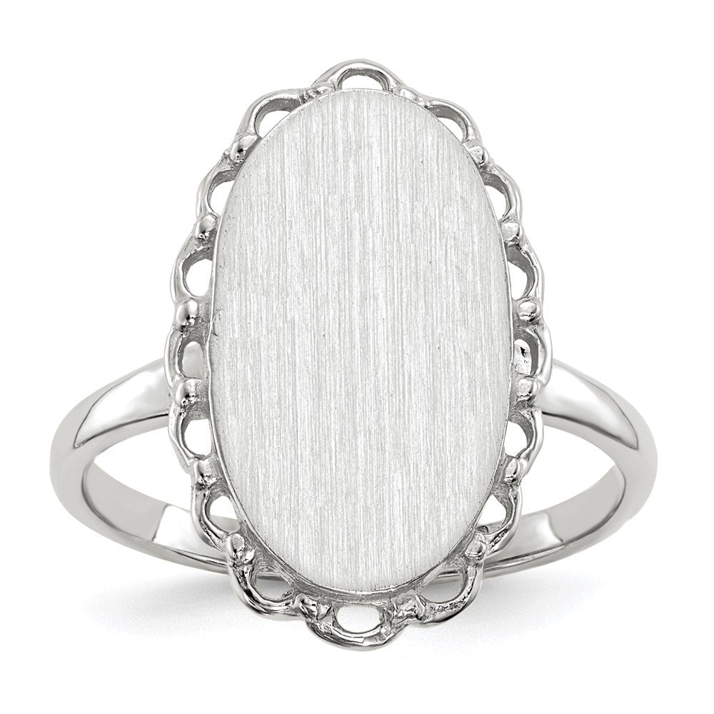 14k white gold 15 0x9mm open back signet ring rs562