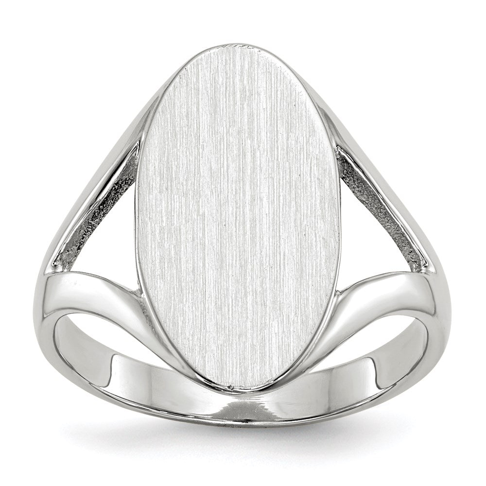 14k white gold 17 0x9 0mm closed back signet ring rs564