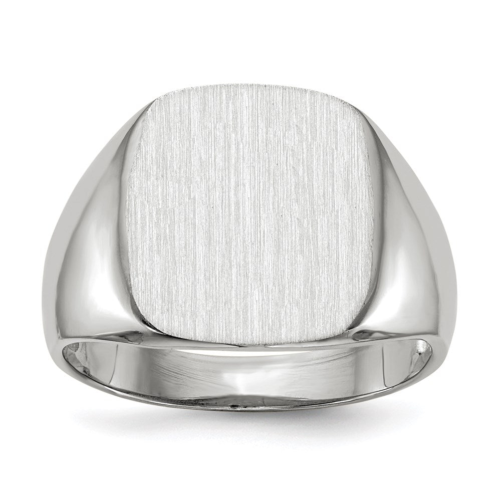 14k white gold 14 5mm x 14 5mm open back mens signet ring rs608