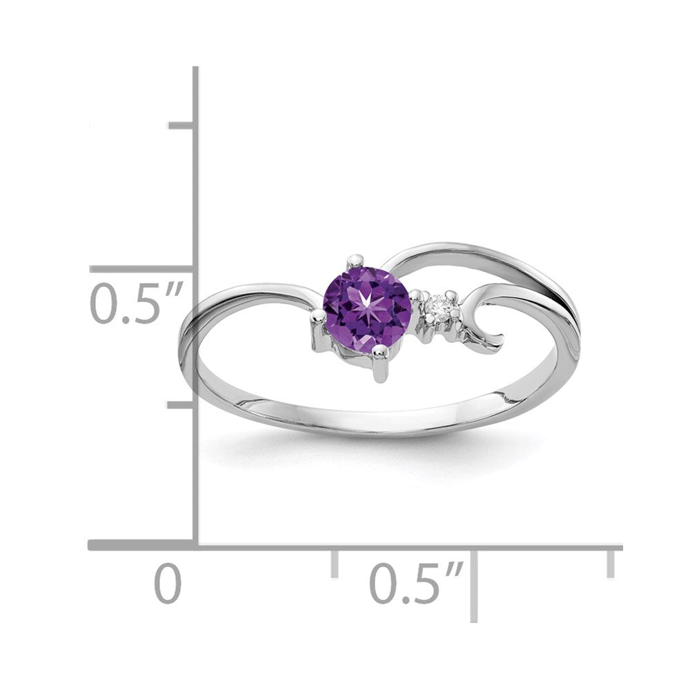 14k Wiriß Gold 4mm Amethyst A Real DurchMeinnt Ring