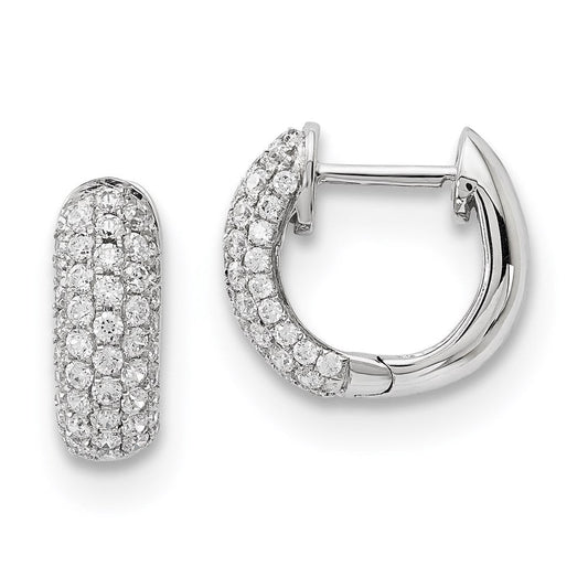14k White Gold Real Diamond Earrings XE3216A