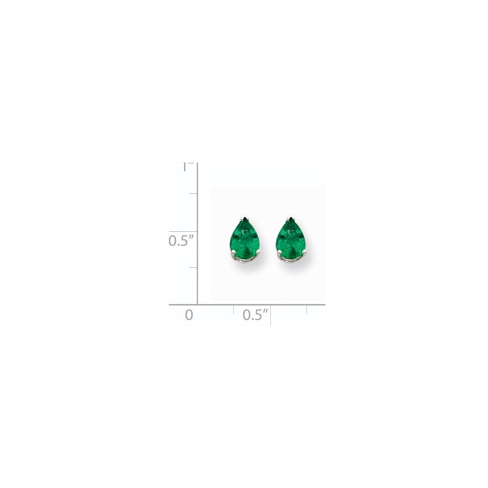 14k White Gold Emerald Earrings XE80WE-B
