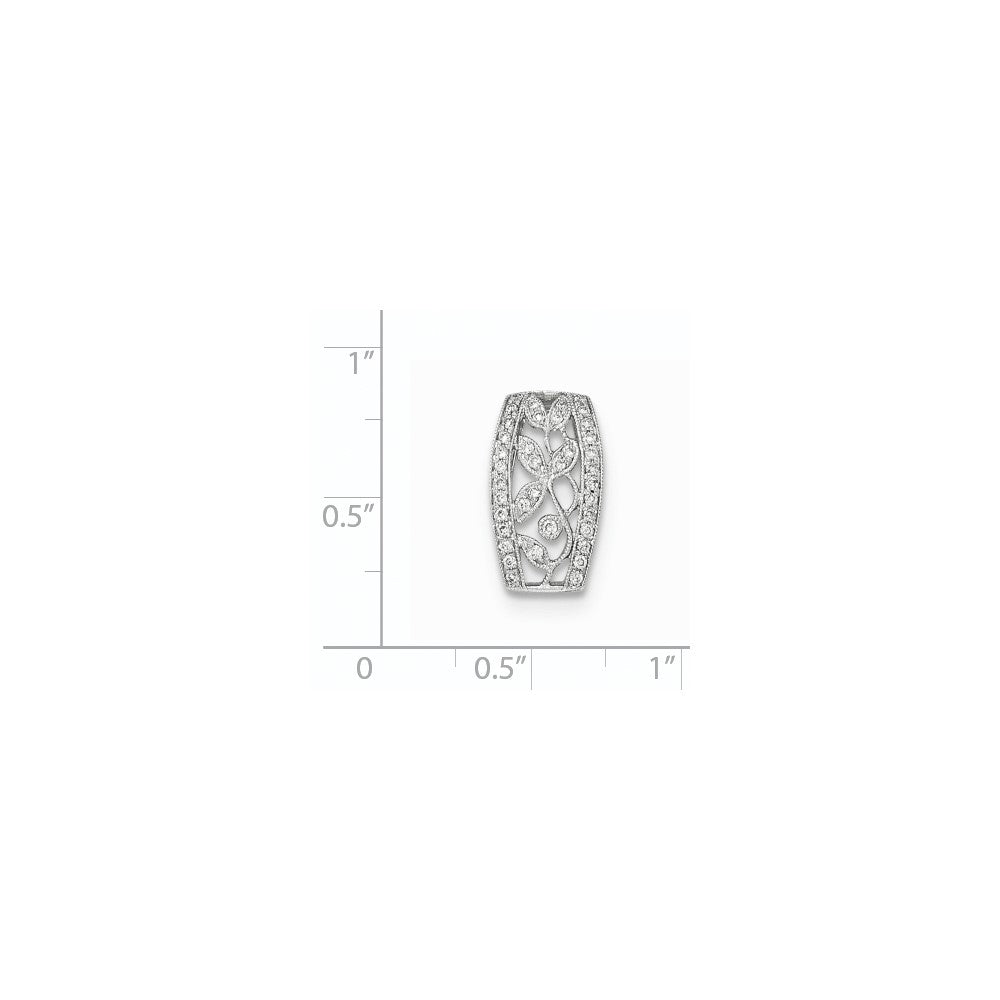 14k white goldreal diamond openwork leaves w milgrain pendant xp4564aa