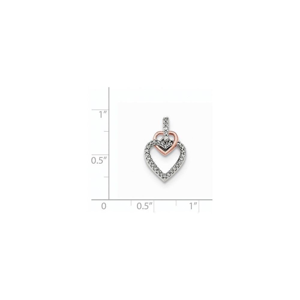 14k rose gold real diamond heart pendant xp4899aa