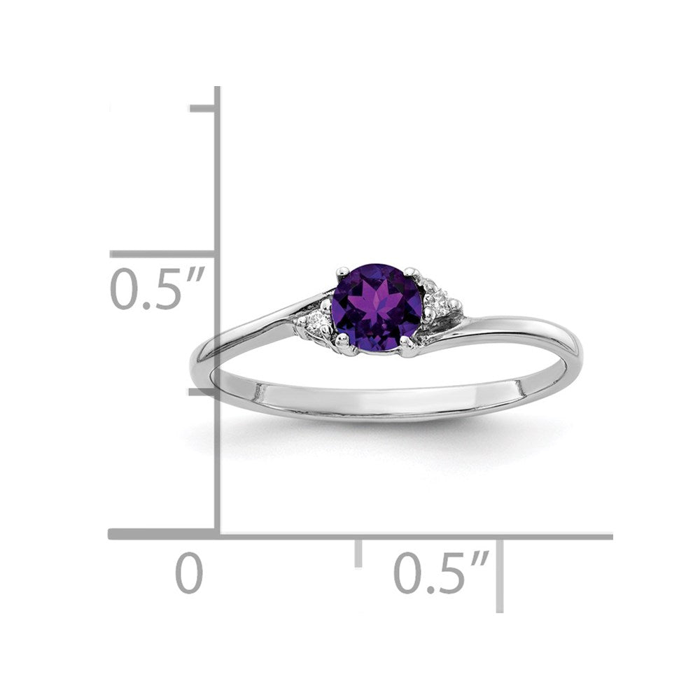 14k Wiriß Gold 4mm Amethyst A Real DurchMeinnt Ring