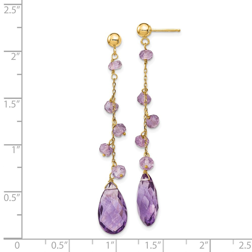 14k Amethyst Baumeln OhrRinge