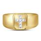 10k Gelb Gold Runden DurchMeinnt Kreuz Verbotd Ring 1/20 Ktzw