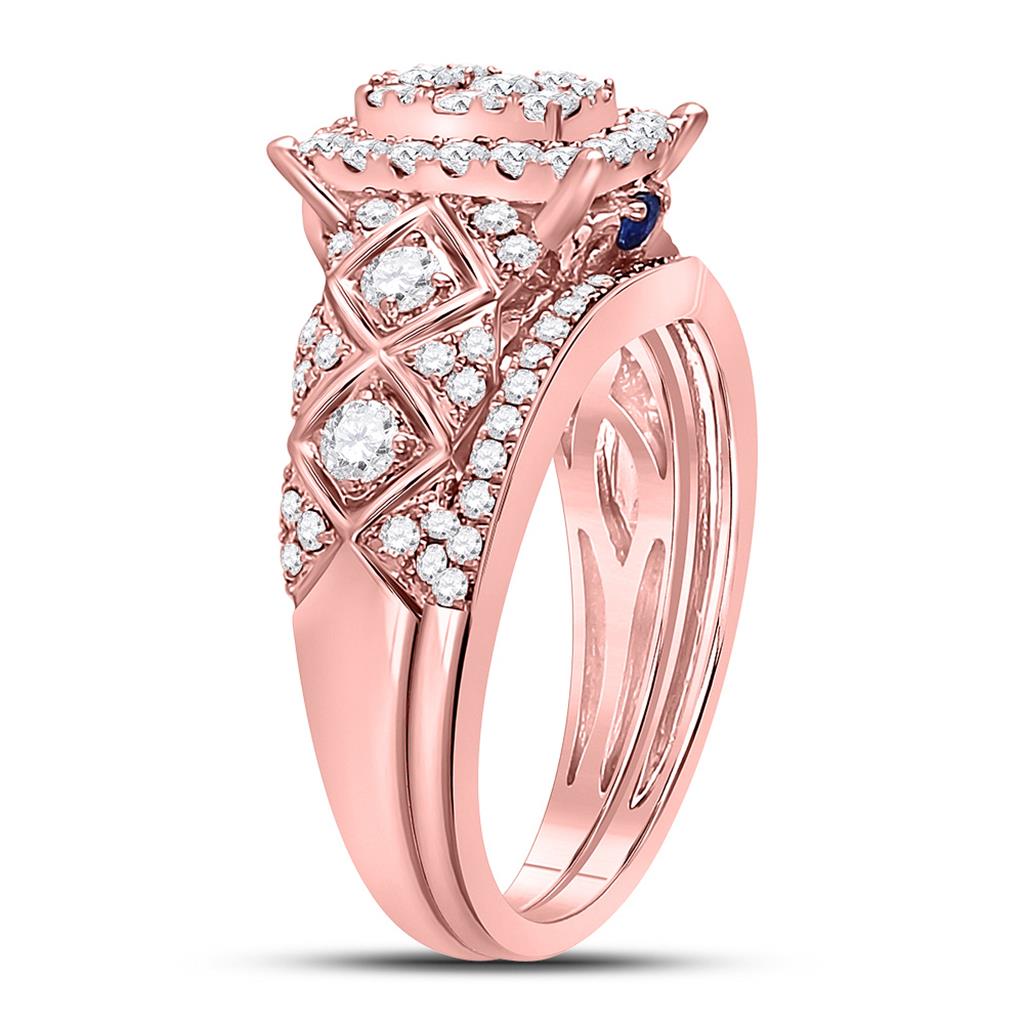 14k Rose Gold Runden DurchMeinnt Braut Hochzees Ring Sbeiz 1 Ktzw