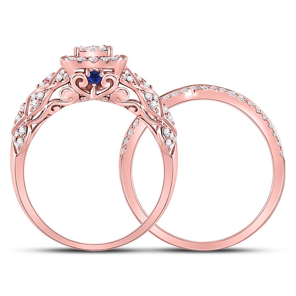 14k Rose Gold Runden DurchMeinnt Braut Hochzees Ring Sbeiz 1 Ktzw