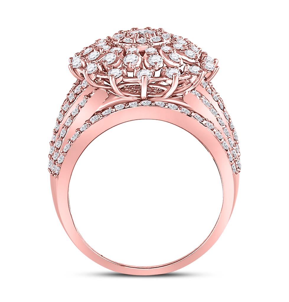 14k Rose Gold Runden DurchMeinnt Solesär Braut Engagierenment Ring 2 Ktzw